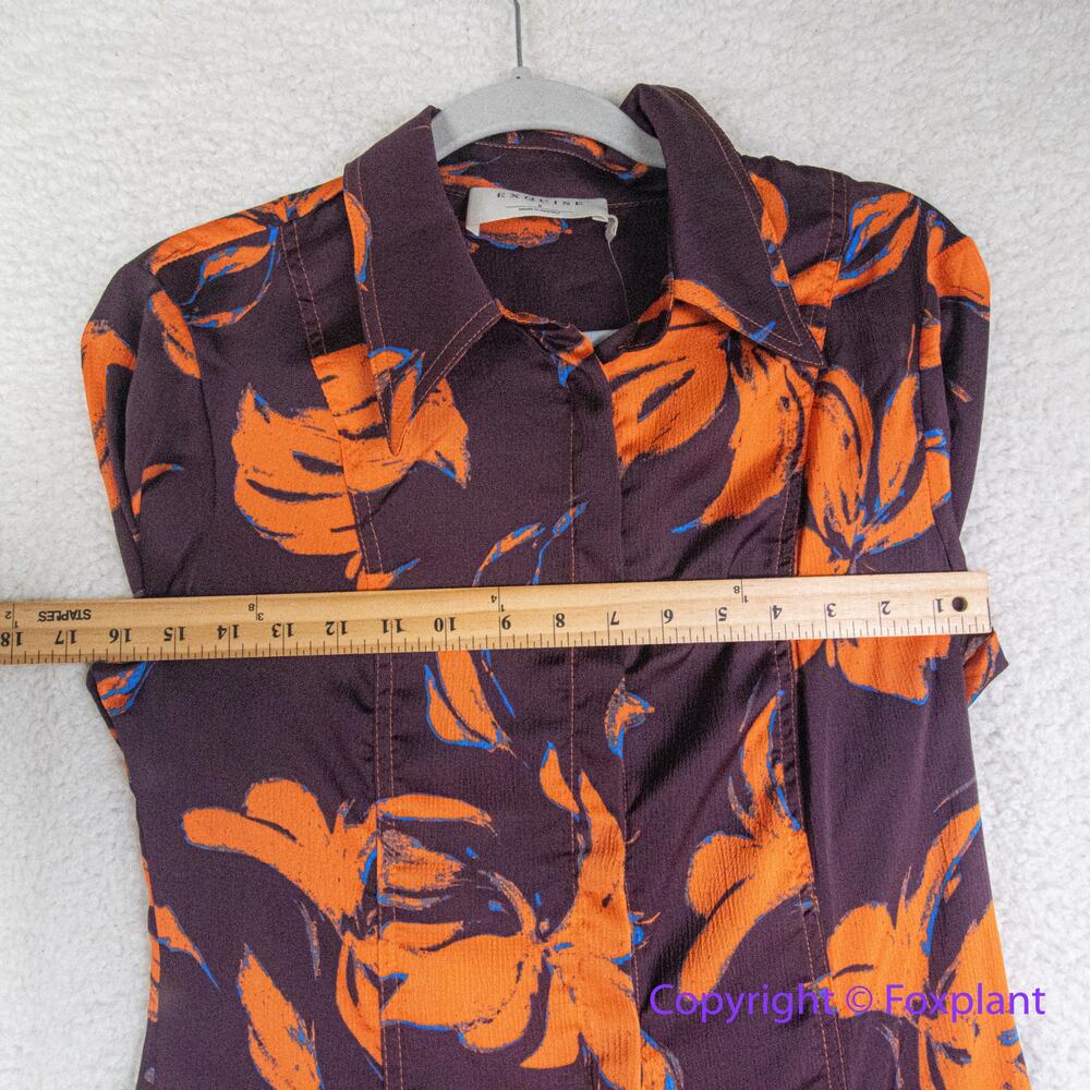 New! Anthropologie Exquise Long-Sleeve Satin Shirtdress, size S - Picture 9 of 15